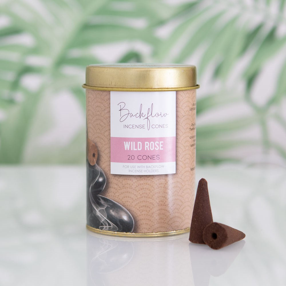 Wild Rose Backflow Incense Cones Tin