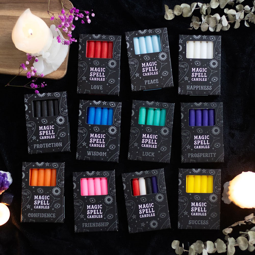 Set of 12 Red 'Love' Spell Candles