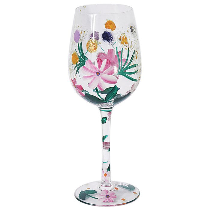 Hand Painted Wine Glass - Gypsophila