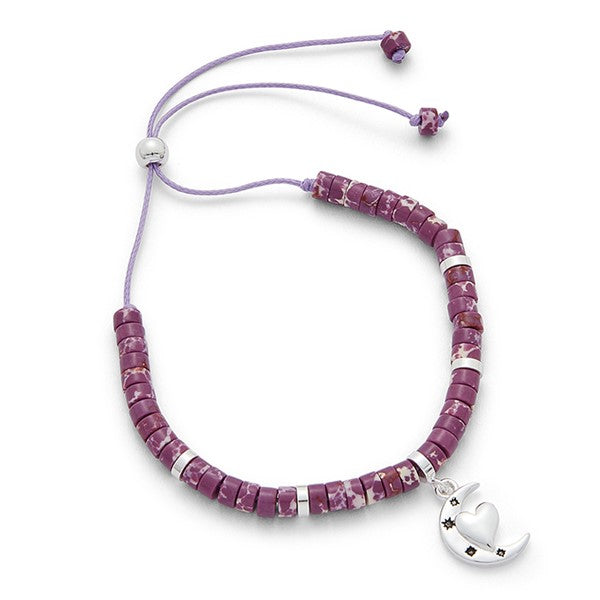 Fox Under The Moon Silver Plated Friendship Bracelet - Love/Lifetime