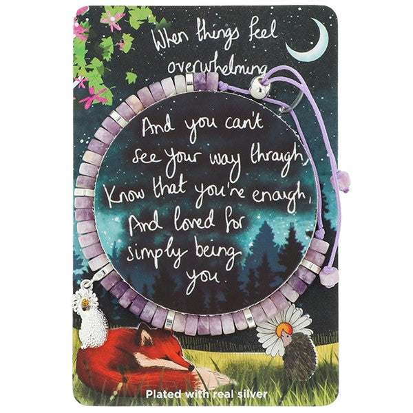 Fox Under The Moon Silver Plated Friendship Bracelet - You're Loved