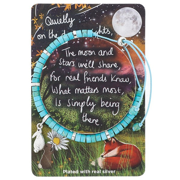 Fox Under The Moon Silver Plated Friendship Bracelet - Friends/There