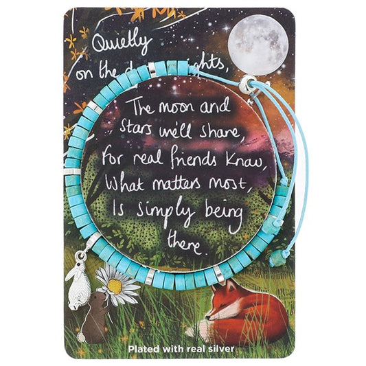 Fox Under The Moon Silver Plated Friendship Bracelet - Friends/There