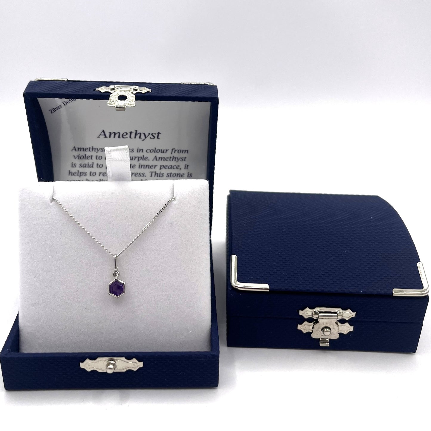 Sterling Silver Amethyst & Cubic Zirconia Necklace