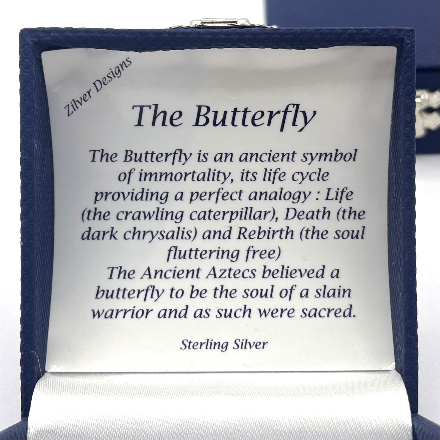 Sterling Silver Cubic Zirconia Purple Butterfly Necklace