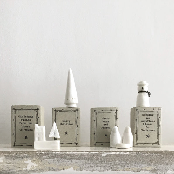 Porcelain Matchbox House with Tree