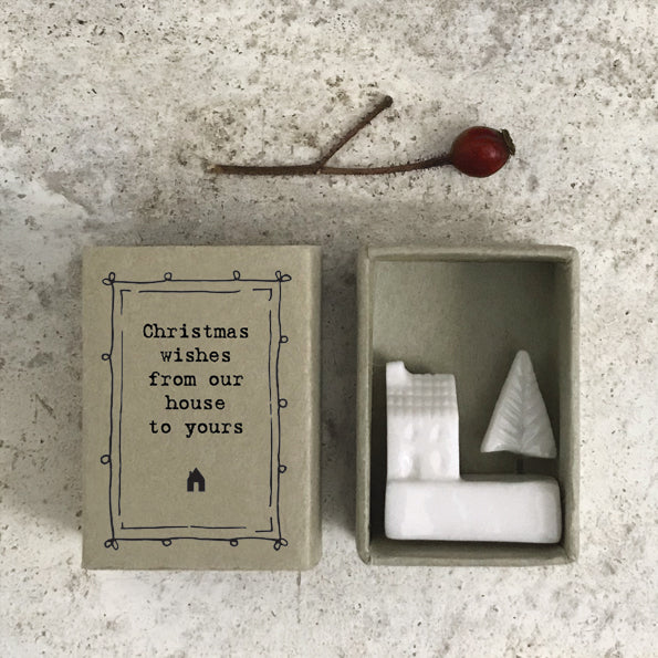 Porcelain Matchbox House with Tree