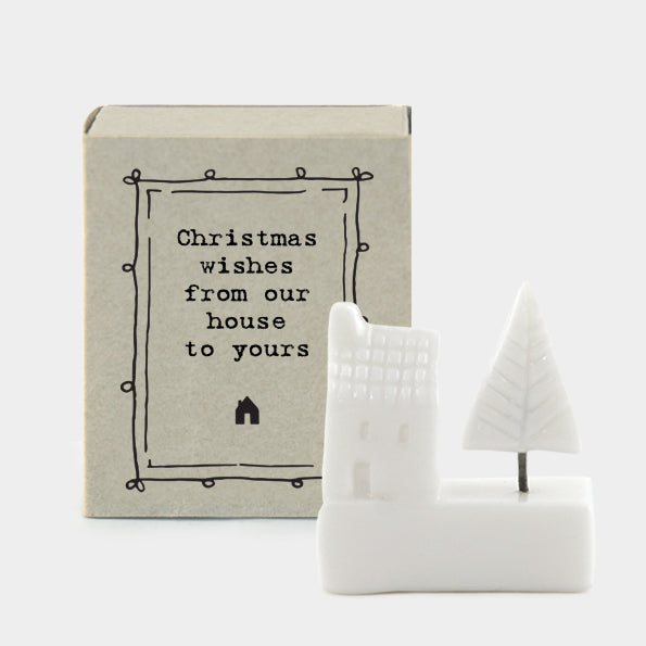 Porcelain Matchbox House with Tree