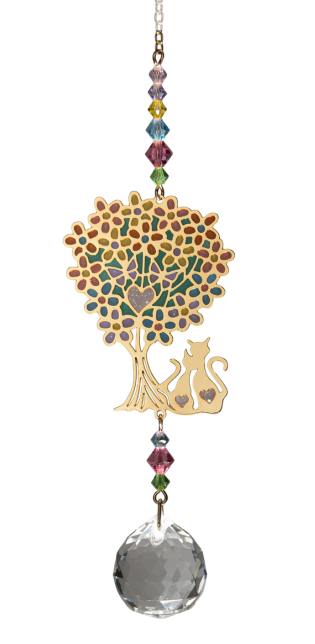 Crystal Dreams - Cat Under Tree - Multi-coloured