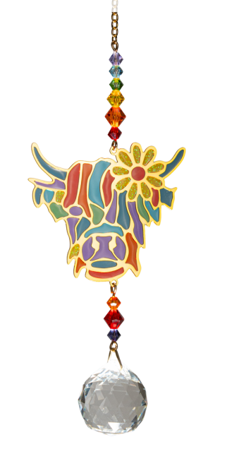 Crystal Dreams - Highland Cow - Multi-coloured