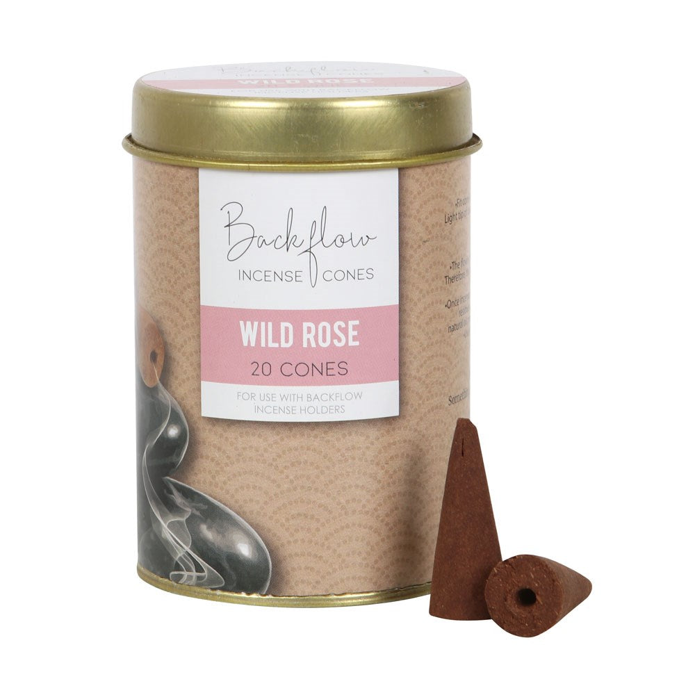 Wild Rose Backflow Incense Cones Tin