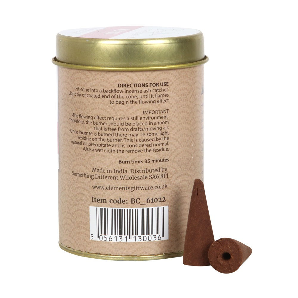 Wild Rose Backflow Incense Cones Tin