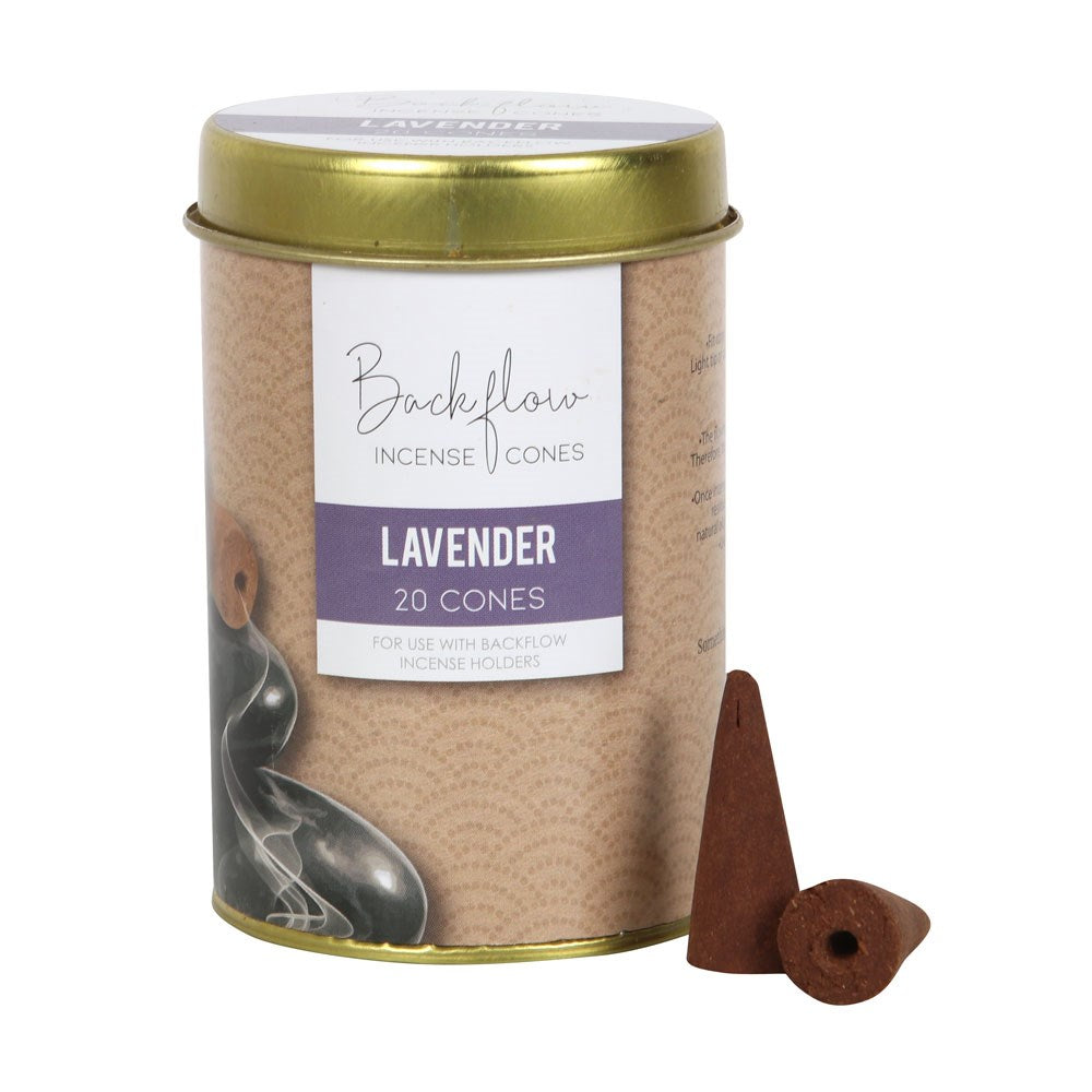 Lavender Backflow Incense Cones Tin