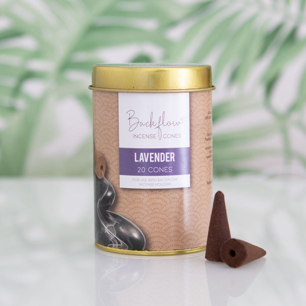Lavender Backflow Incense Cones Tin