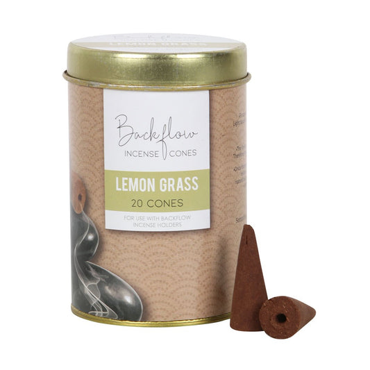Lemon Grass Backflow Incense Cones Tin