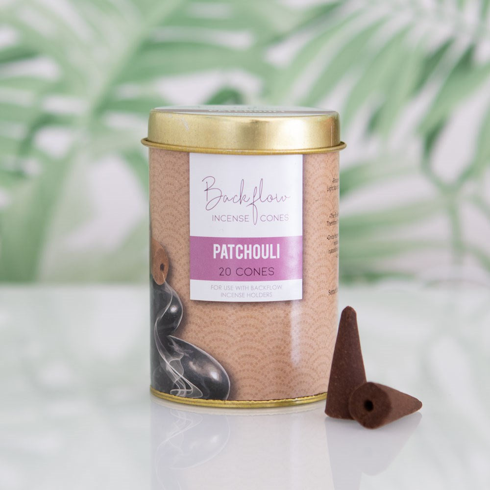 Patchouli Backflow Incense Cones Tin