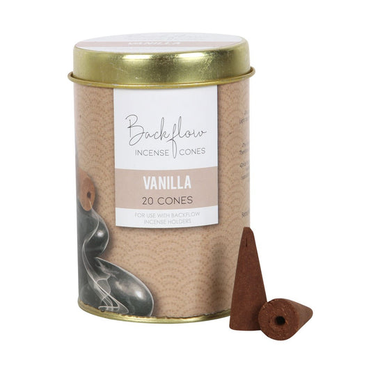 Vanilla Backflow Incense Cones Tin