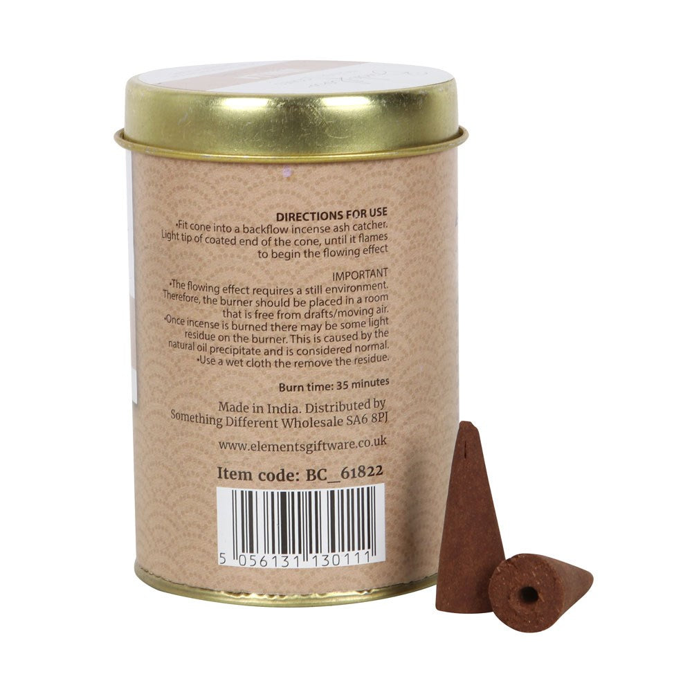 Vanilla Backflow Incense Cones Tin