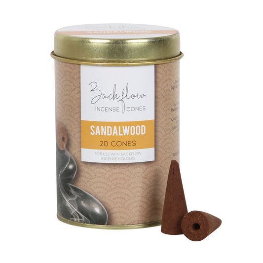 Sandalwood Backflow Incense Cones Tin