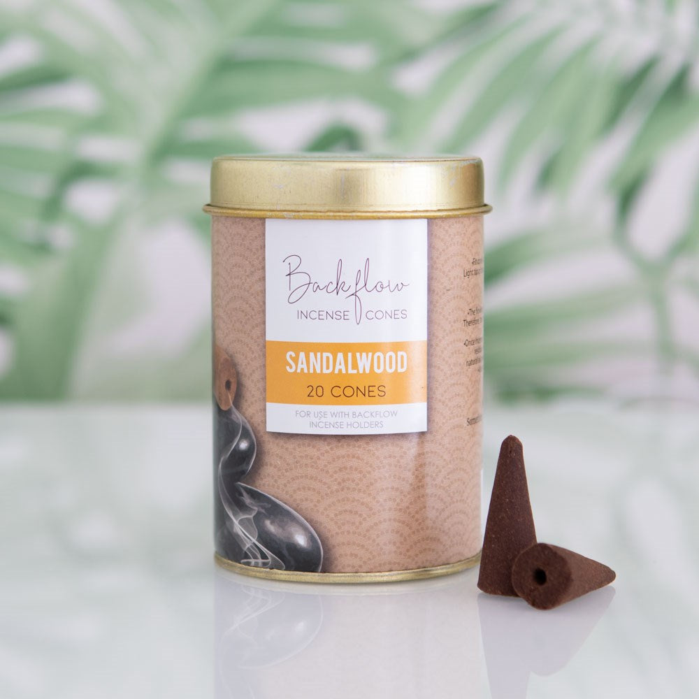 Sandalwood Backflow Incense Cones Tin