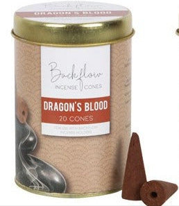 Dragons Blood Backflow Incense Cones Tin