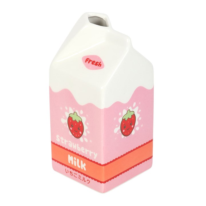 Strawberry Milk Carton Flower Vase