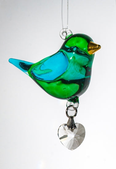 Fantasy Glass Pretty Little Bird - Emerald