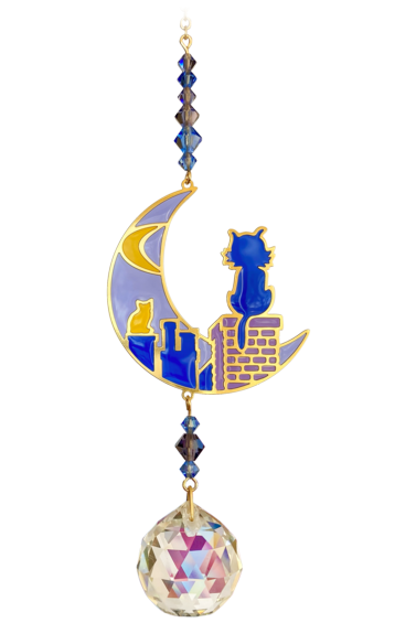 Crystal Dreams - Cats on Roof - Moonlight