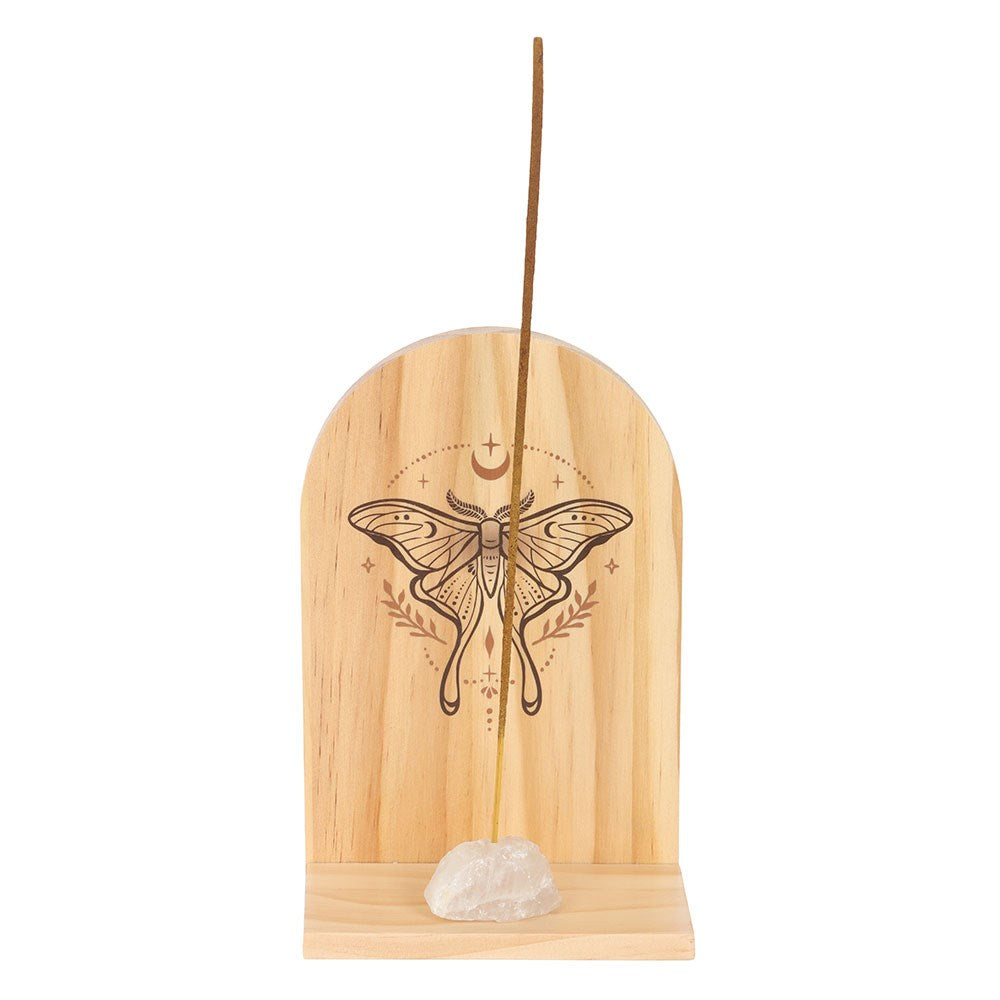 Natural Luna Moth Wooden Incense Holder