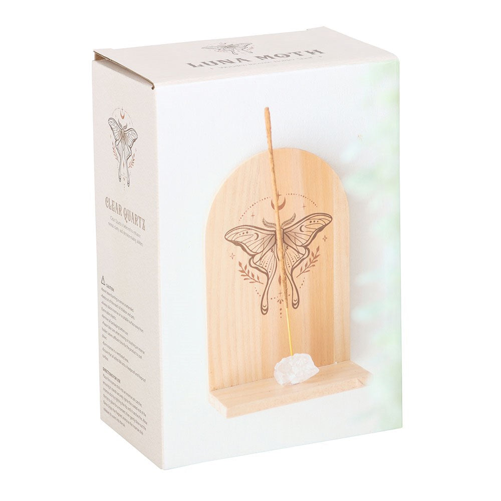 Natural Luna Moth Wooden Incense Holder