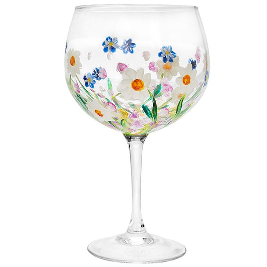 Hand Painted Gin Glass - Dainty Daisy