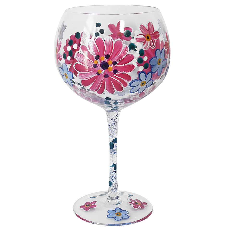 Hand Painted Gin Glass - Gerbera