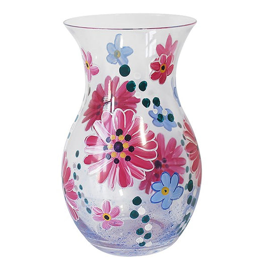 Hand Painted Vase - Pink Gerbera