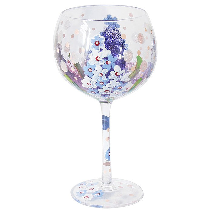 Hand Painted Gin Glass - Delphiums
