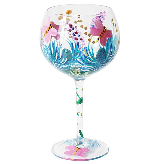 Hand Painted Gin Glass - Thistles