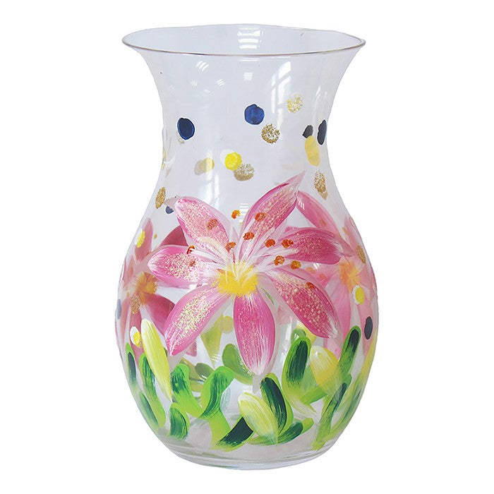 Hand Painted Vase - Lillies