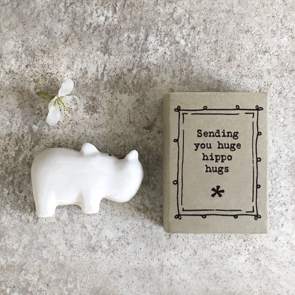 Porcelain Matchbox Hippo