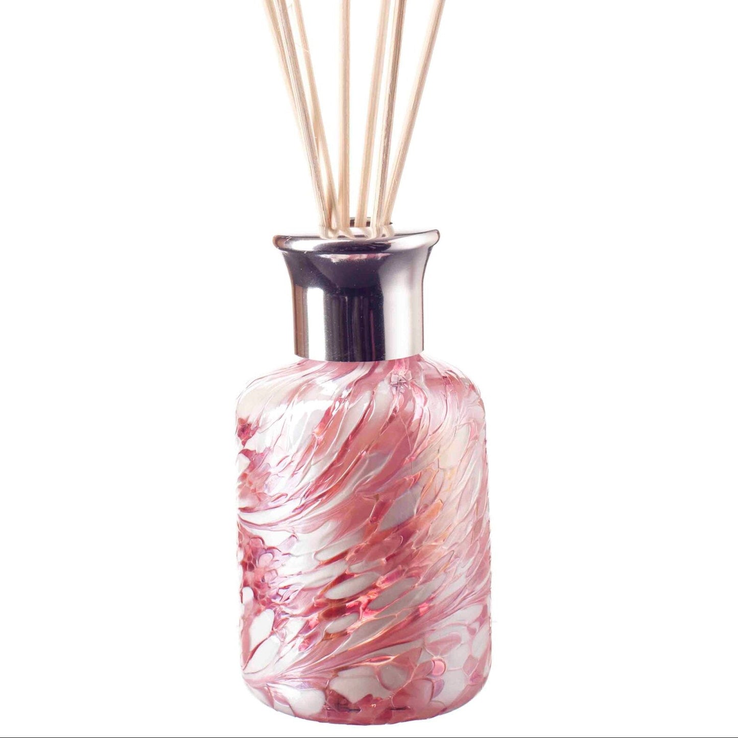 Glass Cylinder Reed Diffuser - Pink & White