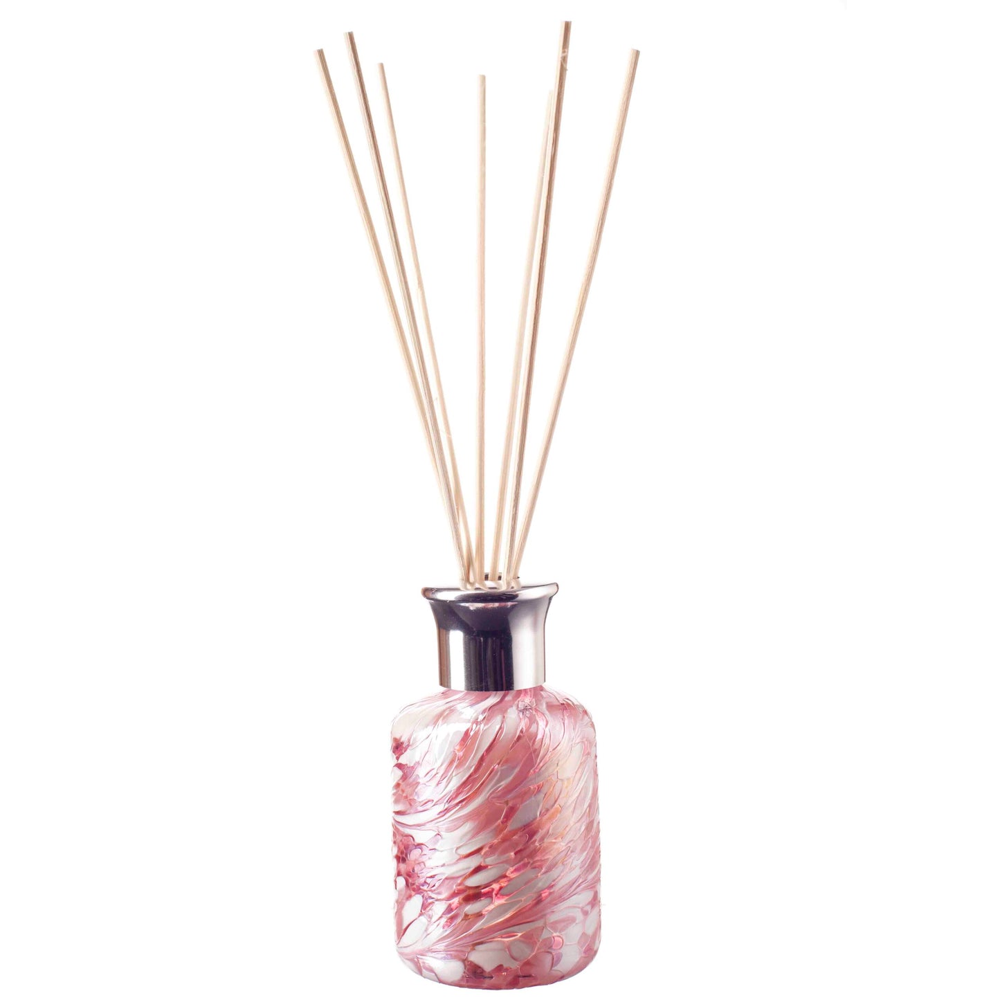 Glass Cylinder Reed Diffuser - Pink & White