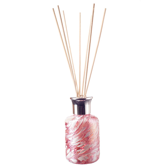 Glass Cylinder Reed Diffuser - Pink & White
