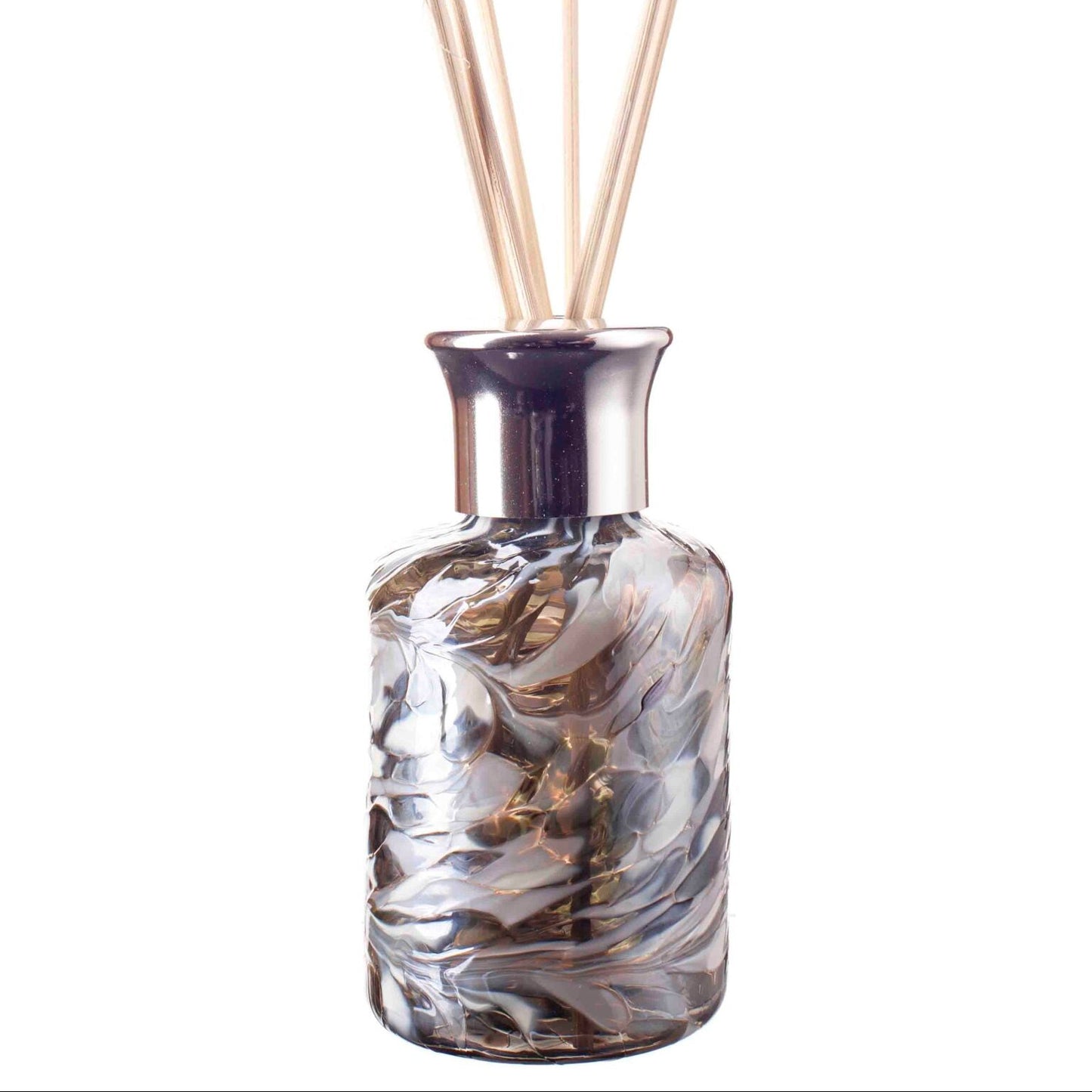 Glass Cylinder Reed Diffuser - Silver & White