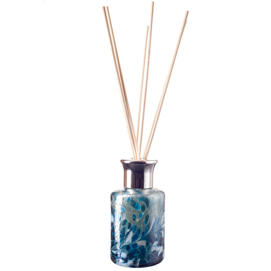 Glass Cylinder Reed Diffuser - Turquoise & White