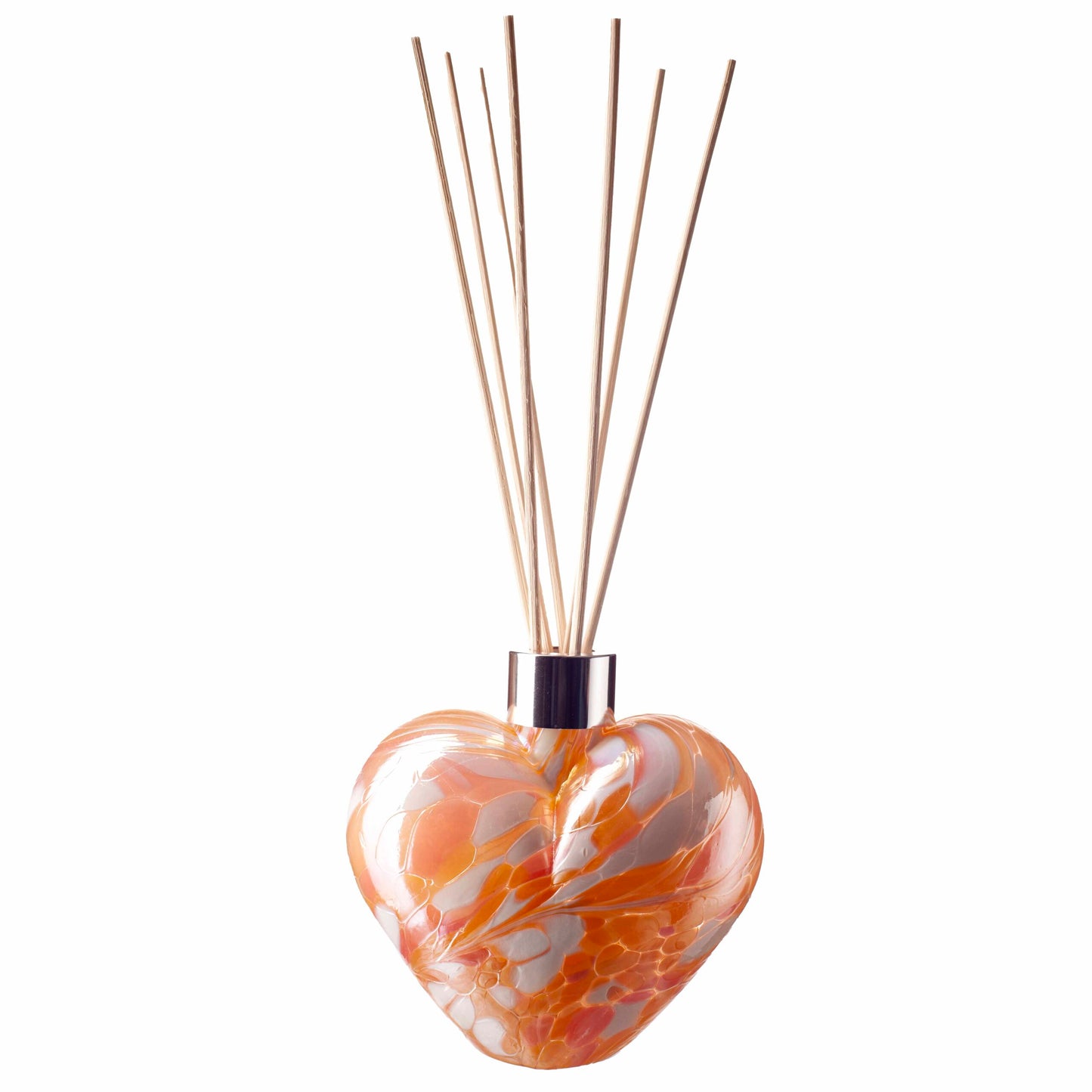 Glass Heart Reed Diffuser - Pink, Peach & White