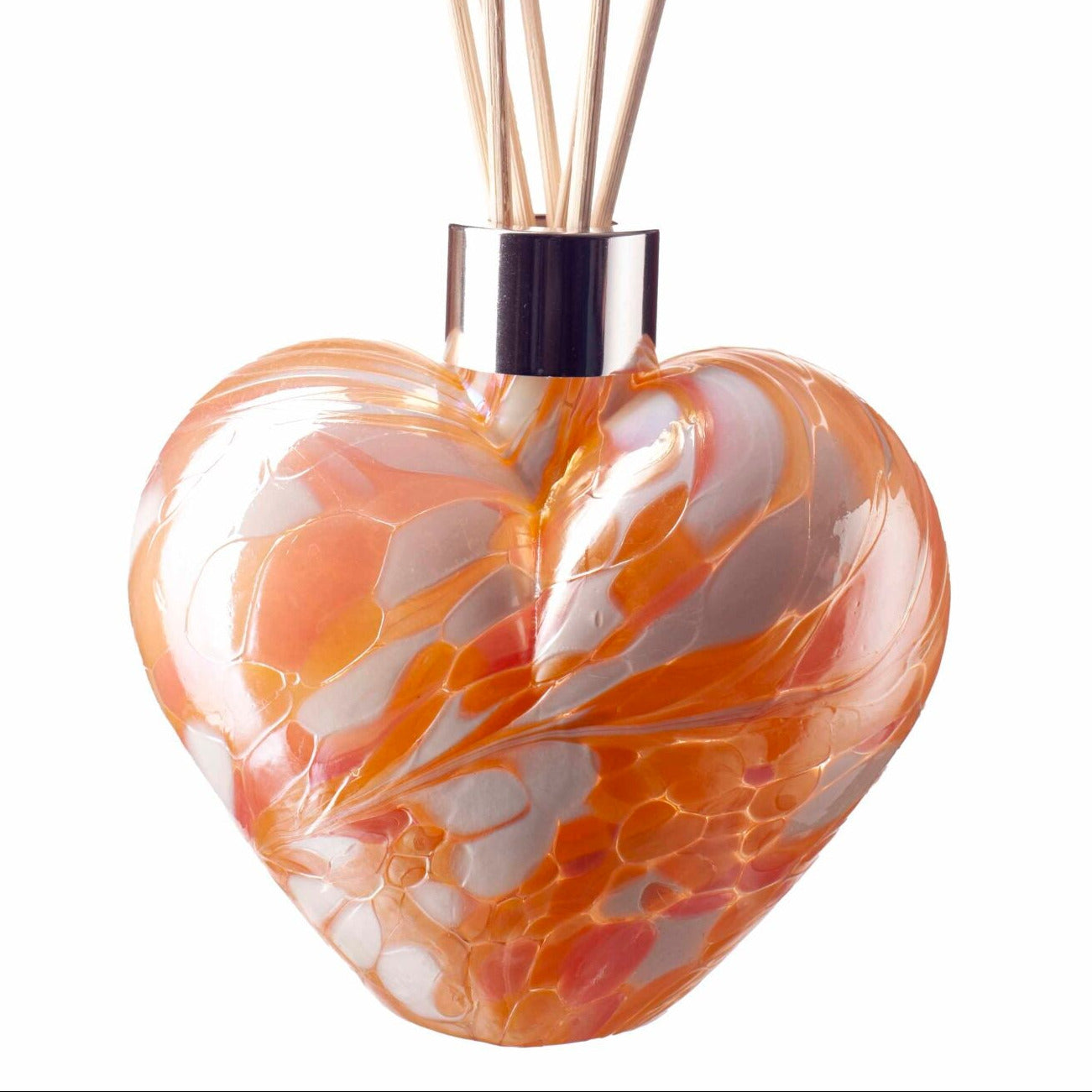Glass Heart Reed Diffuser - Pink, Peach & White