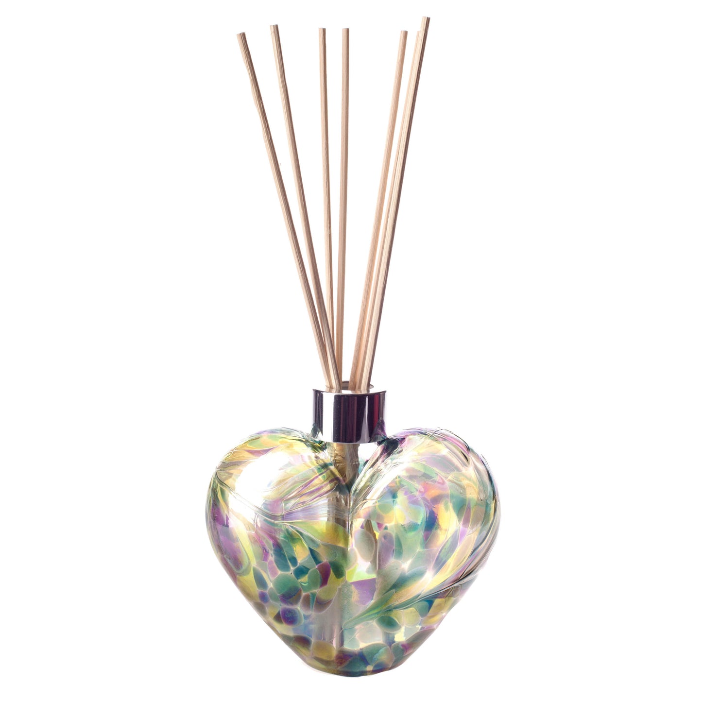 Glass Heart Reed Diffuser - Purple, Teal & Lime