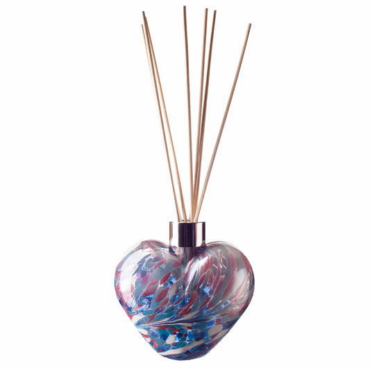Glass Heart Reed Diffuser - Pink, Turquoise & White