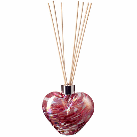 Glass Heart Reed Diffuser - Pink & White