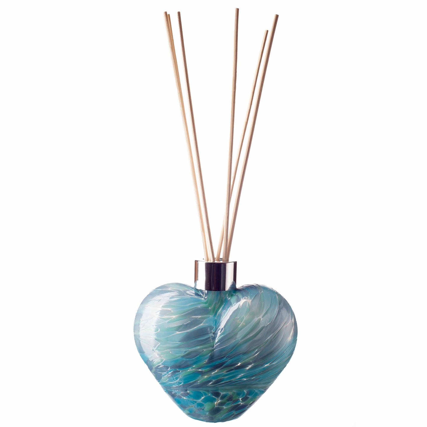 Glass Heart Reed Diffuser - Turquoise & Sage Iridescence