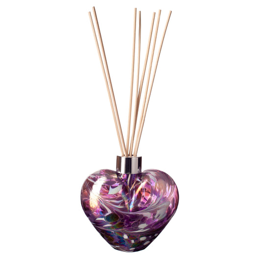 Glass Heart Reed Diffuser - Violet & White Iridescence