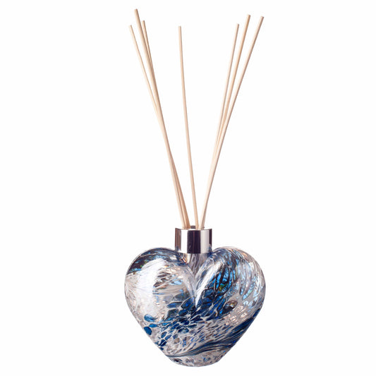 Glass Heart Reed Diffuser - White, Blue & Green Frost